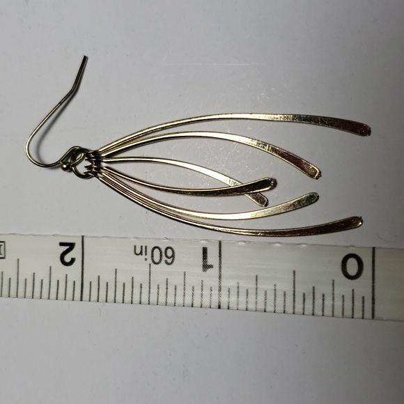 Gold Tone Dangle Earrings - Picture 2 of 3